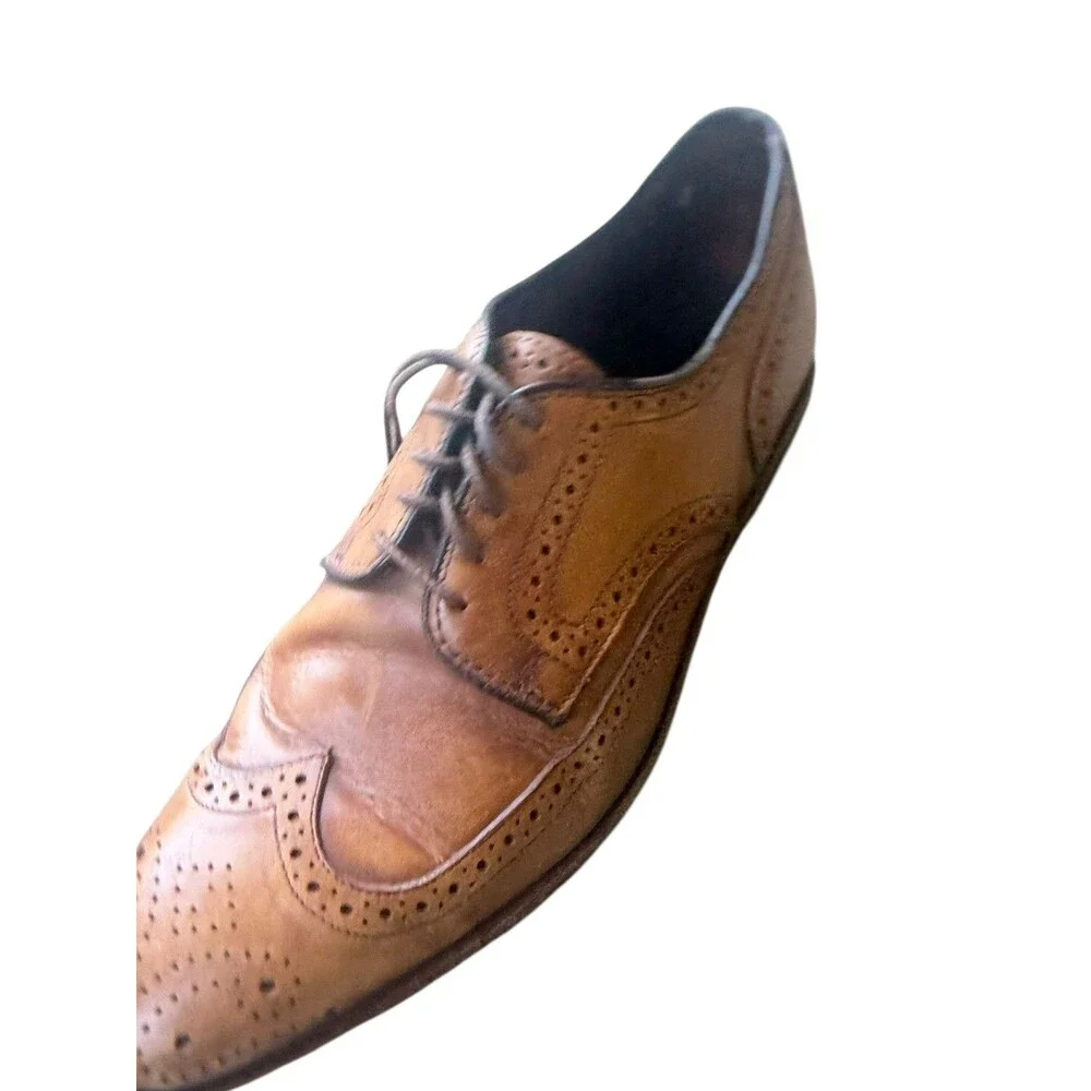 Allen Edmonds Men’s 7 E Brown Leather Wingtip Brogue Oxford Dress Shoes USA